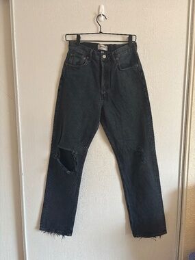 AGOLDE 90s Pinch Waist High Rise Straight Jeans 28 Blue Black Wash